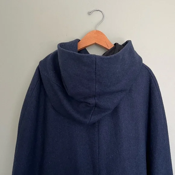 Vintage Long Dark Blue Wool Hooded Cape Cloak - cosplay Victorian or hobbit - Picture 5 of 17